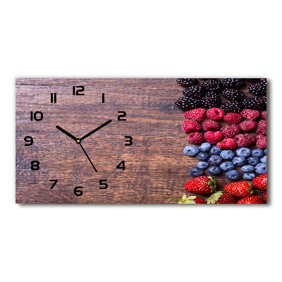 Horizontal rectangular wall clock Forest fruits