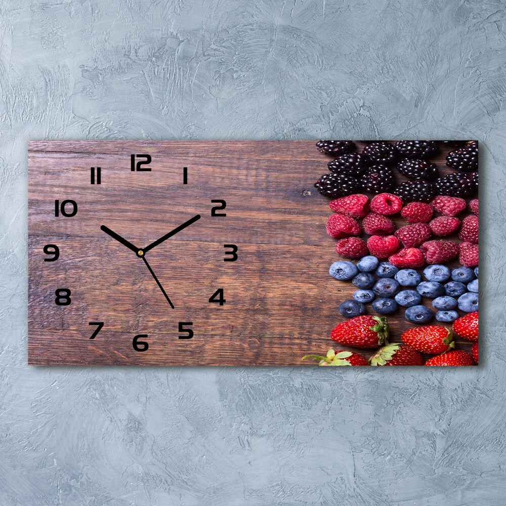 Horizontal rectangular wall clock Forest fruits