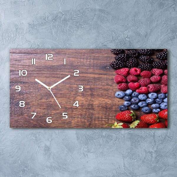 Horizontal rectangular wall clock Forest fruits