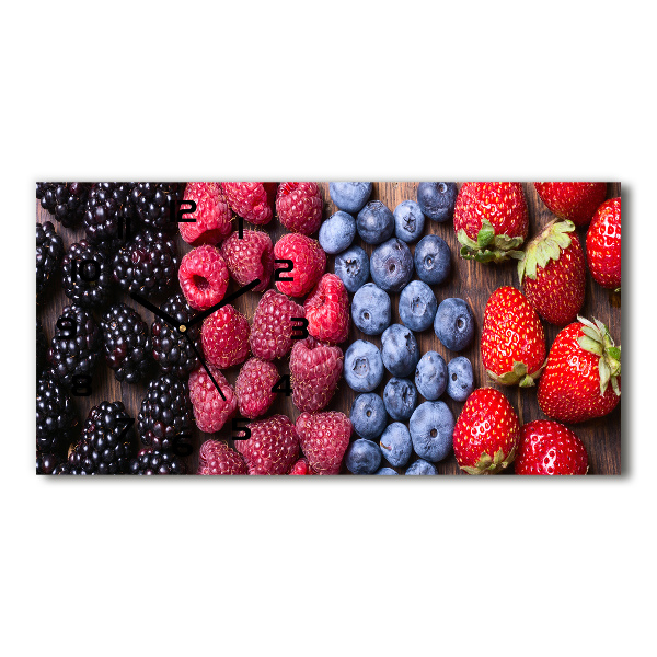 Horizontal rectangular wall clock Forest fruits