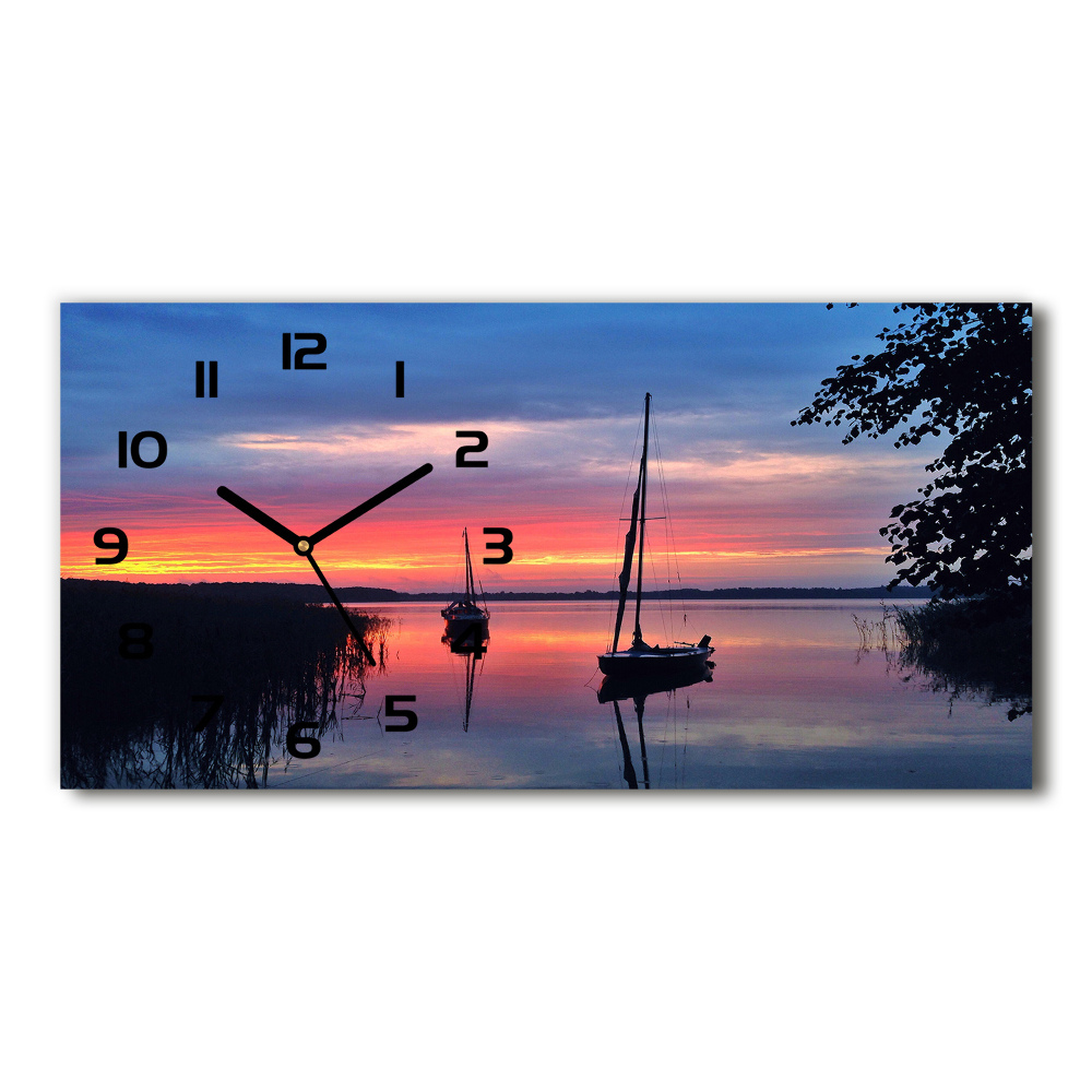 Horizontal wall clock Sailboats about the west