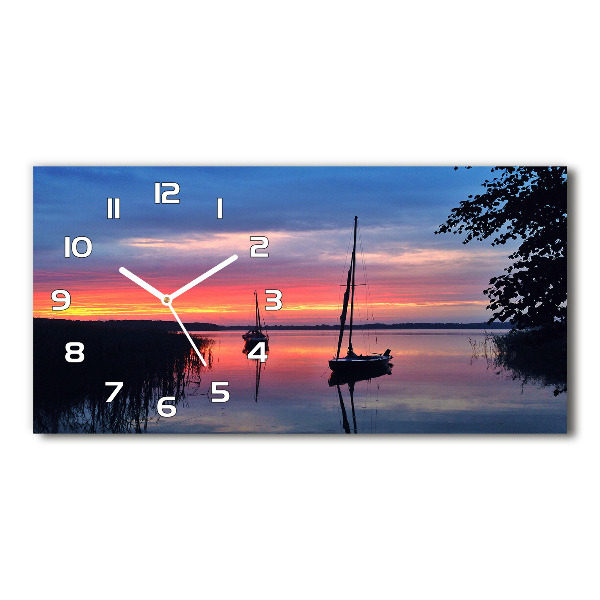 Horizontal wall clock Sailboats about the west