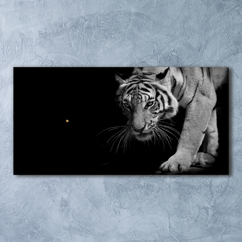 Horizontal rectangular wall clock Tiger