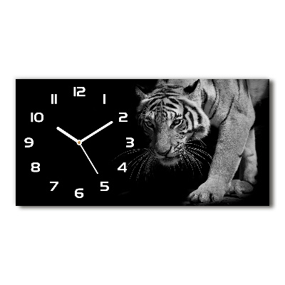 Horizontal rectangular wall clock Tiger