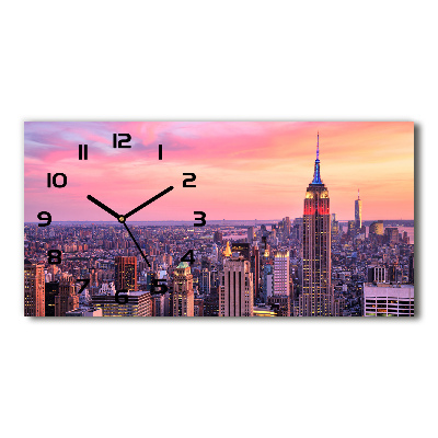 Horizontal rectangular wall clock New York West