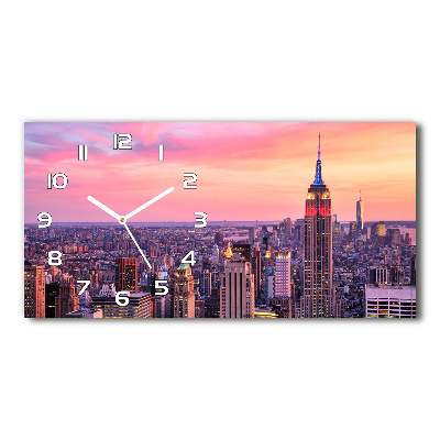 Horizontal rectangular wall clock New York West