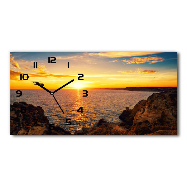 Horizontal wall clock Sunset sea