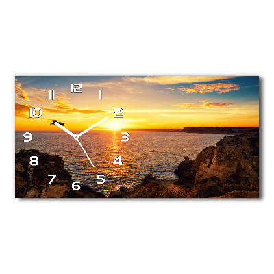 Horizontal wall clock Sunset sea