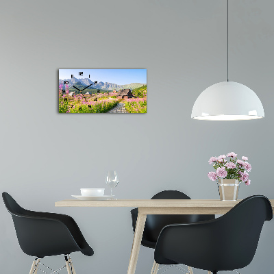 Horizontal rectangular wall clock Chatts in the mountains