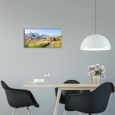 Horizontal rectangular wall clock Chatts in the mountains