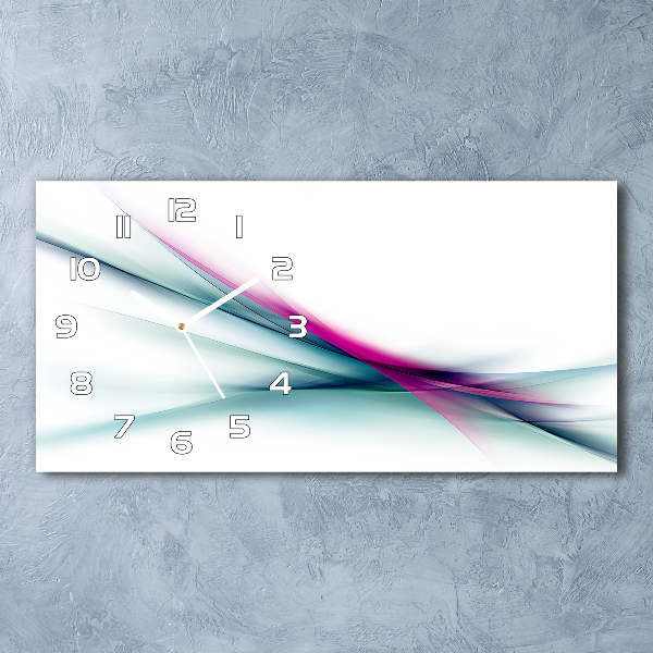 Horizontal rectangular wall clock Wave abstraction