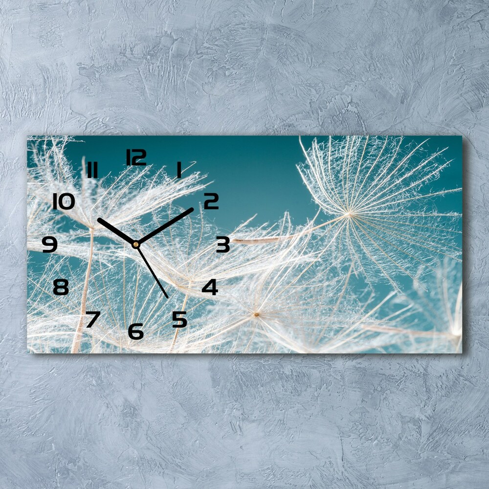 Horizontal wall clock Dandelion seeds