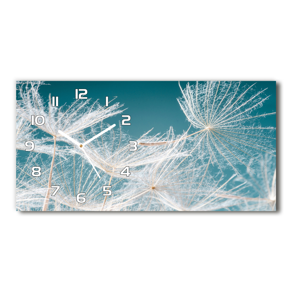 Horizontal wall clock Dandelion seeds