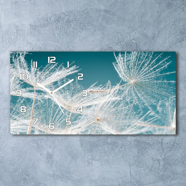 Horizontal wall clock Dandelion seeds