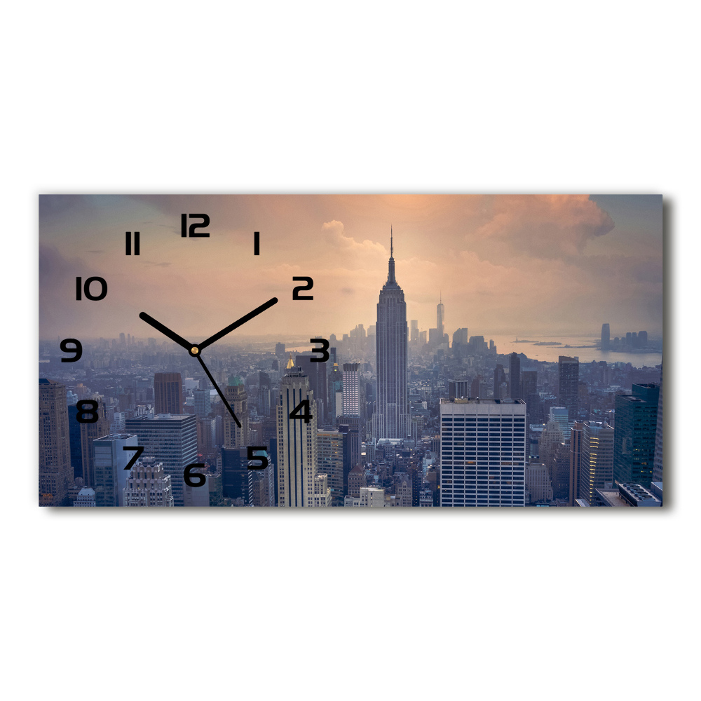 Horizontal rectangular wall clock Manhattan New York