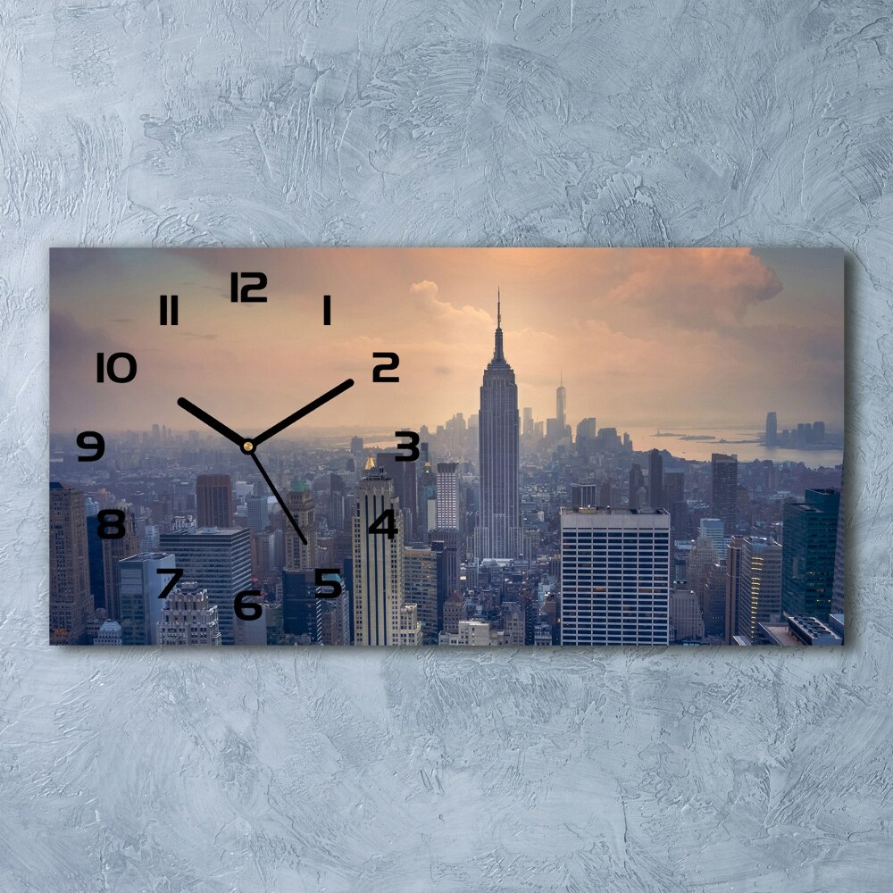 Horizontal rectangular wall clock Manhattan New York