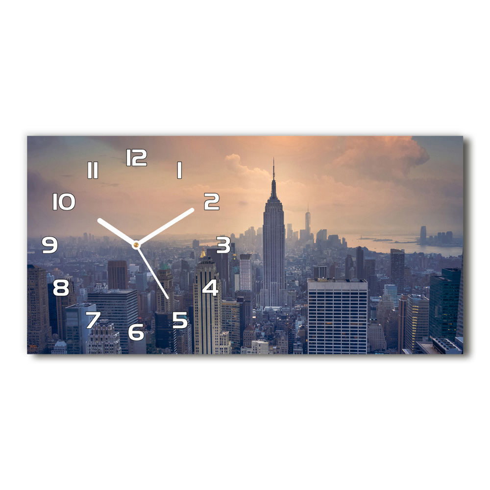 Horizontal rectangular wall clock Manhattan New York