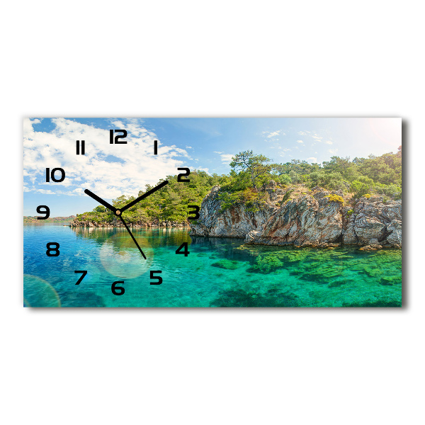 Horizontal wall clock Blue Lagoon