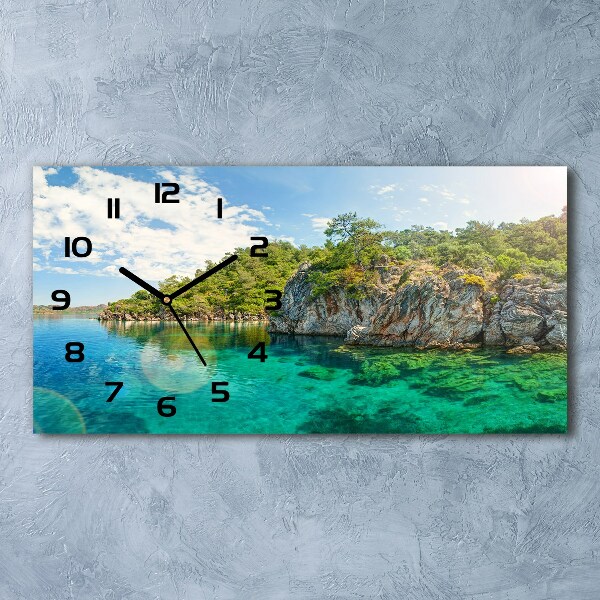 Horizontal wall clock Blue Lagoon