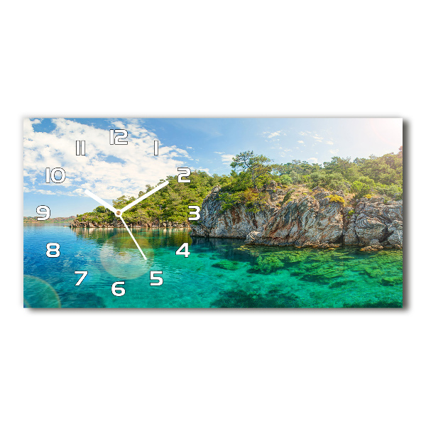 Horizontal wall clock Blue Lagoon