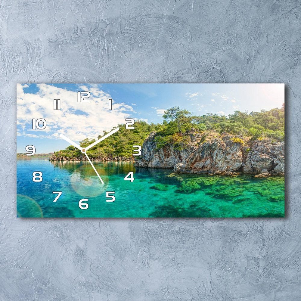 Horizontal wall clock Blue Lagoon