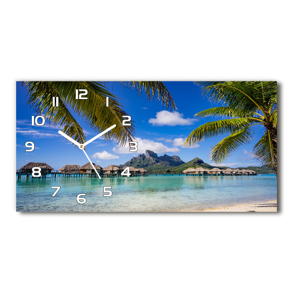 Horizontal wall clock Palms on Bora Bora