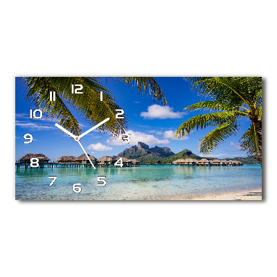 Horizontal wall clock Palms on Bora Bora