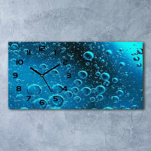 Horizontal wall clock Bubbles under water