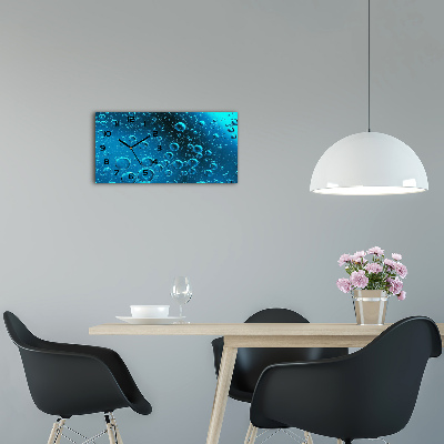 Horizontal wall clock Bubbles under water