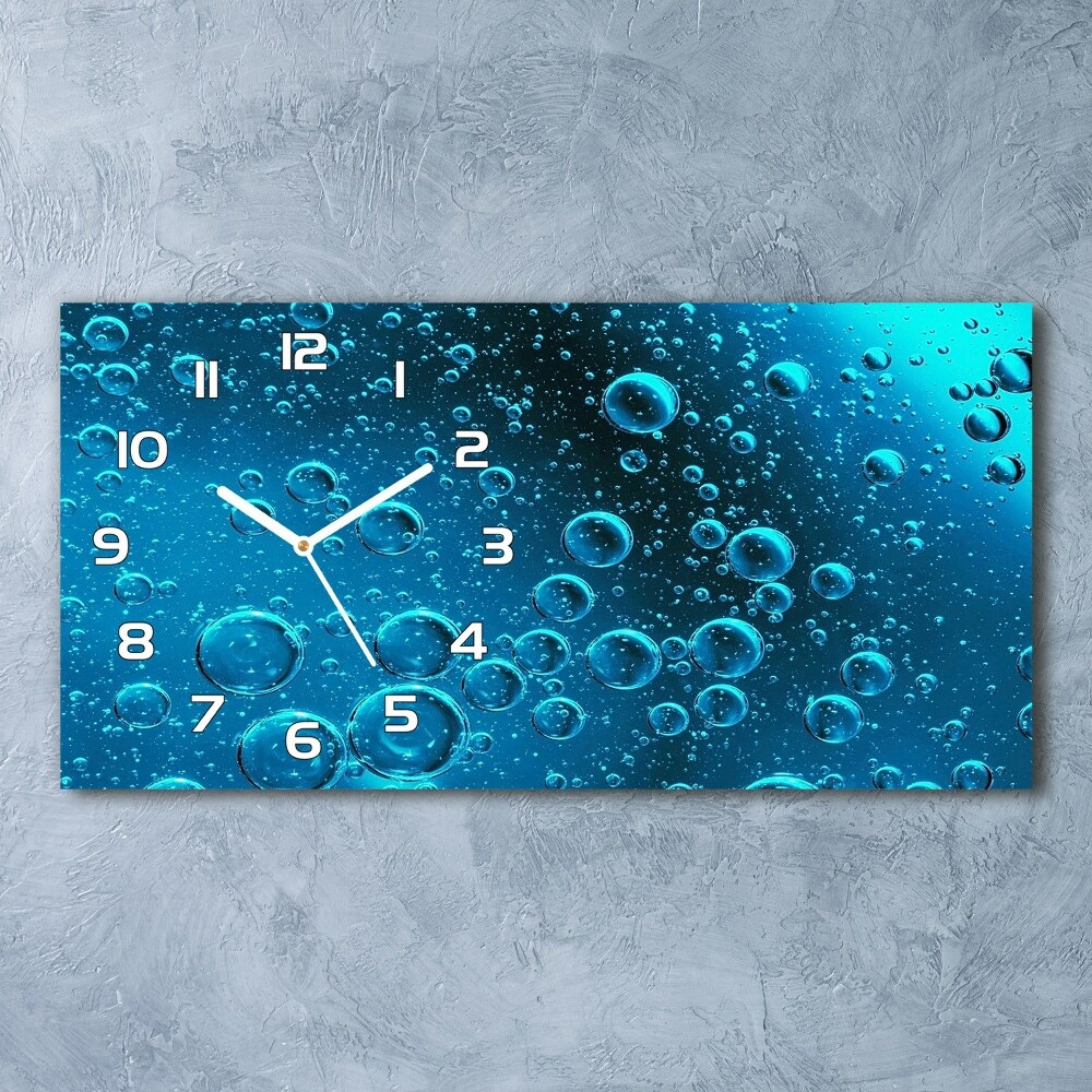 Horizontal wall clock Bubbles under water