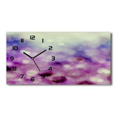 Horizontal rectangular wall clock Purple wheels