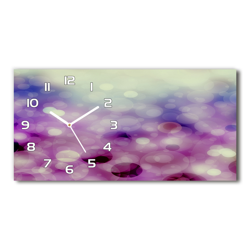 Horizontal rectangular wall clock Purple wheels