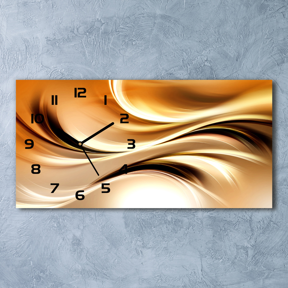 Horizontal wall clock Abstract waves