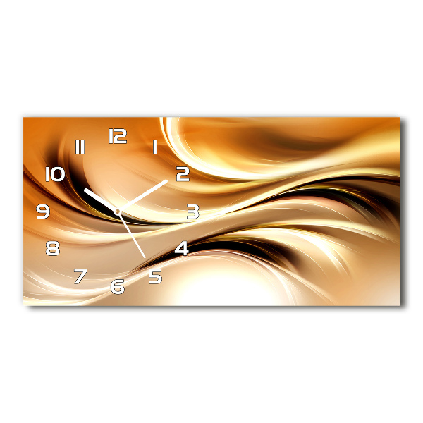 Horizontal wall clock Abstract waves