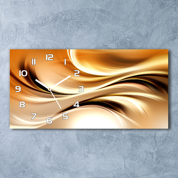 Horizontal wall clock Abstract waves