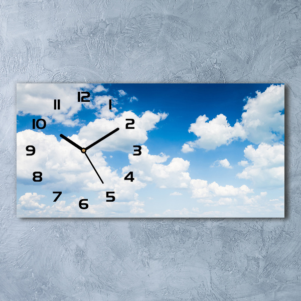 Horizontal rectangular wall clock Clouds in the sky