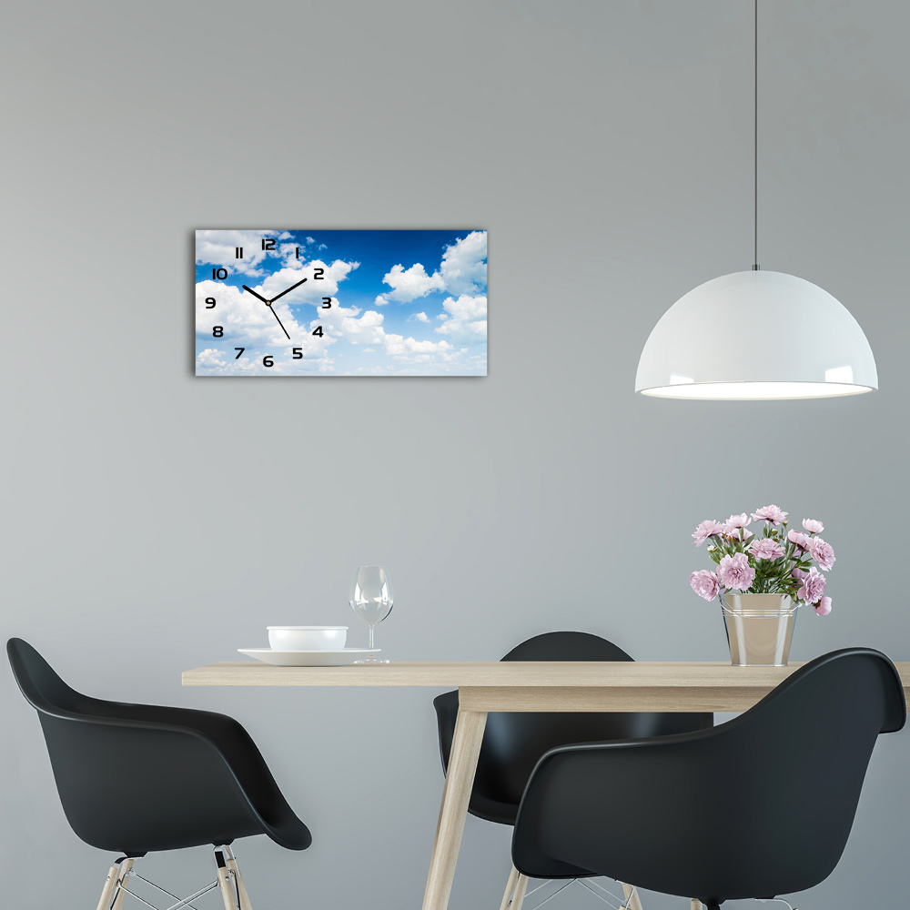 Horizontal rectangular wall clock Clouds in the sky