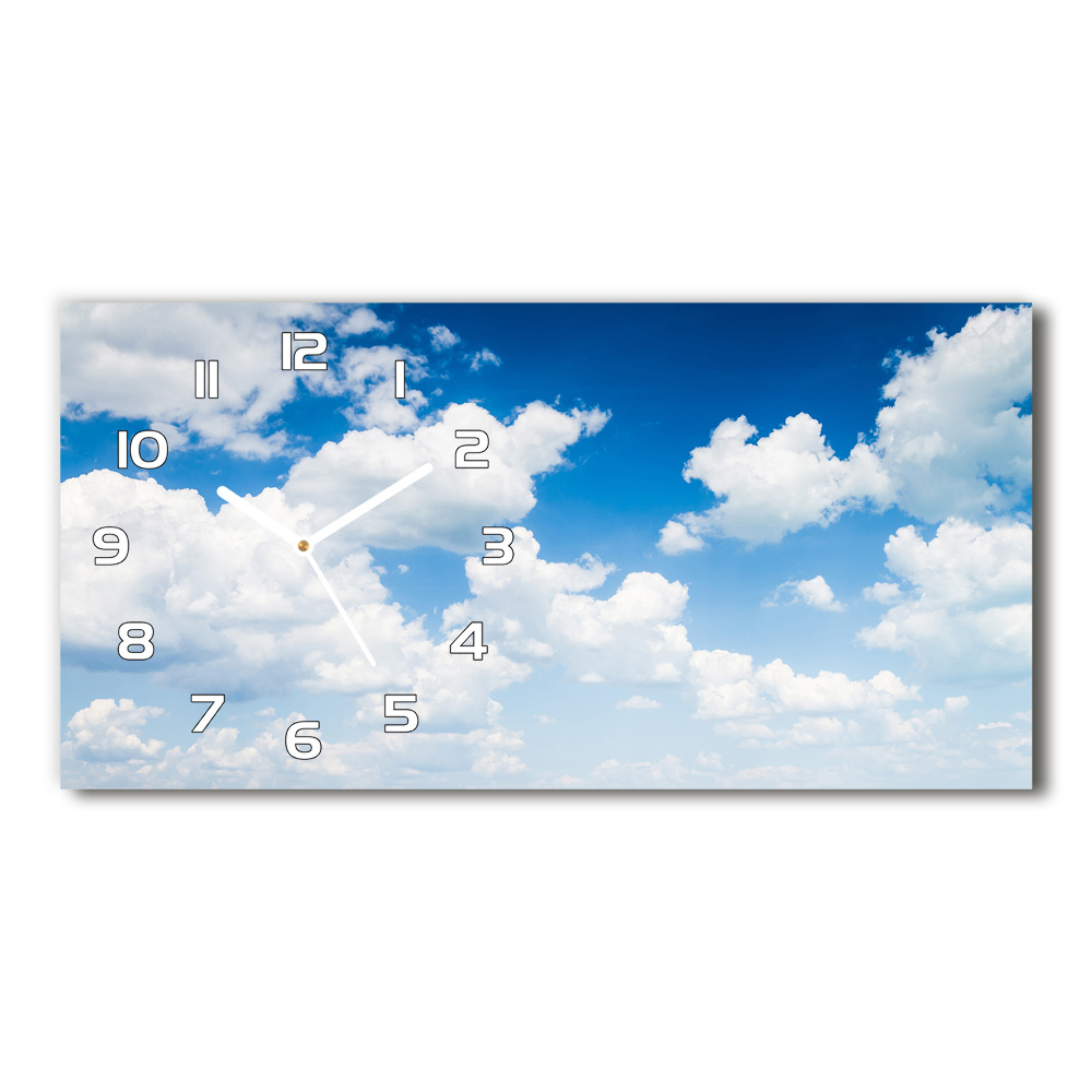 Horizontal rectangular wall clock Clouds in the sky