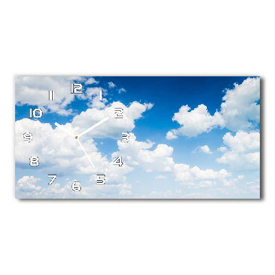 Horizontal rectangular wall clock Clouds in the sky