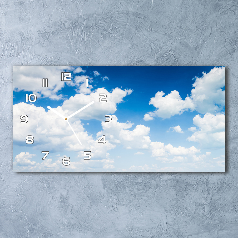 Horizontal rectangular wall clock Clouds in the sky