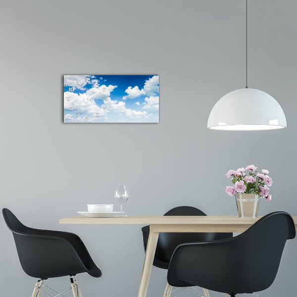 Horizontal rectangular wall clock Clouds in the sky