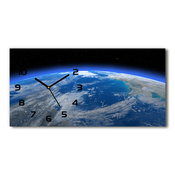 Horizontal wall clock Planet Earth