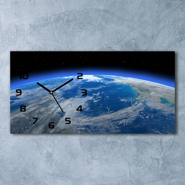 Horizontal wall clock Planet Earth