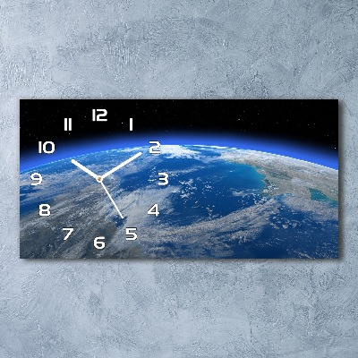 Horizontal wall clock Planet Earth