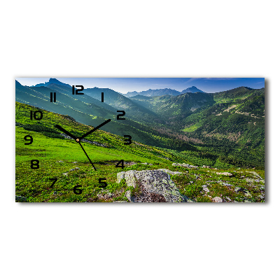 Horizontal rectangular wall clock Dawn in the mountains