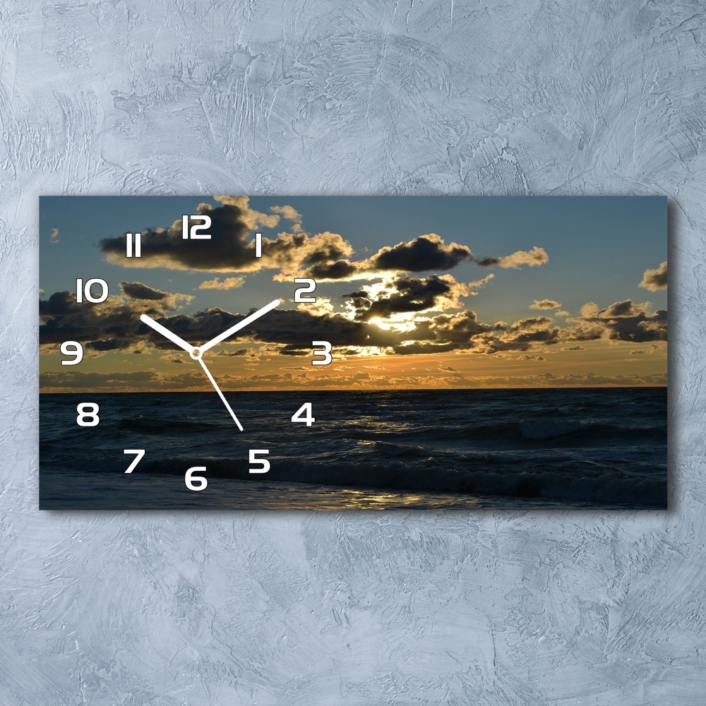 Horizontal rectangular wall clock West by the sea