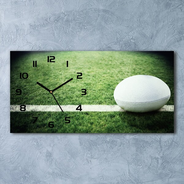 Horizontal rectangular wall clock Rugby ball