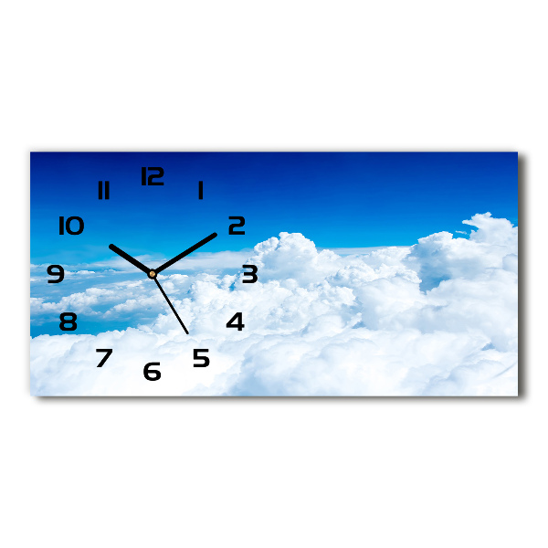 Horizontal wall clock Bird's flight clouds