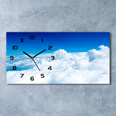 Horizontal wall clock Bird's flight clouds