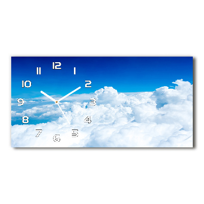 Horizontal wall clock Bird's flight clouds